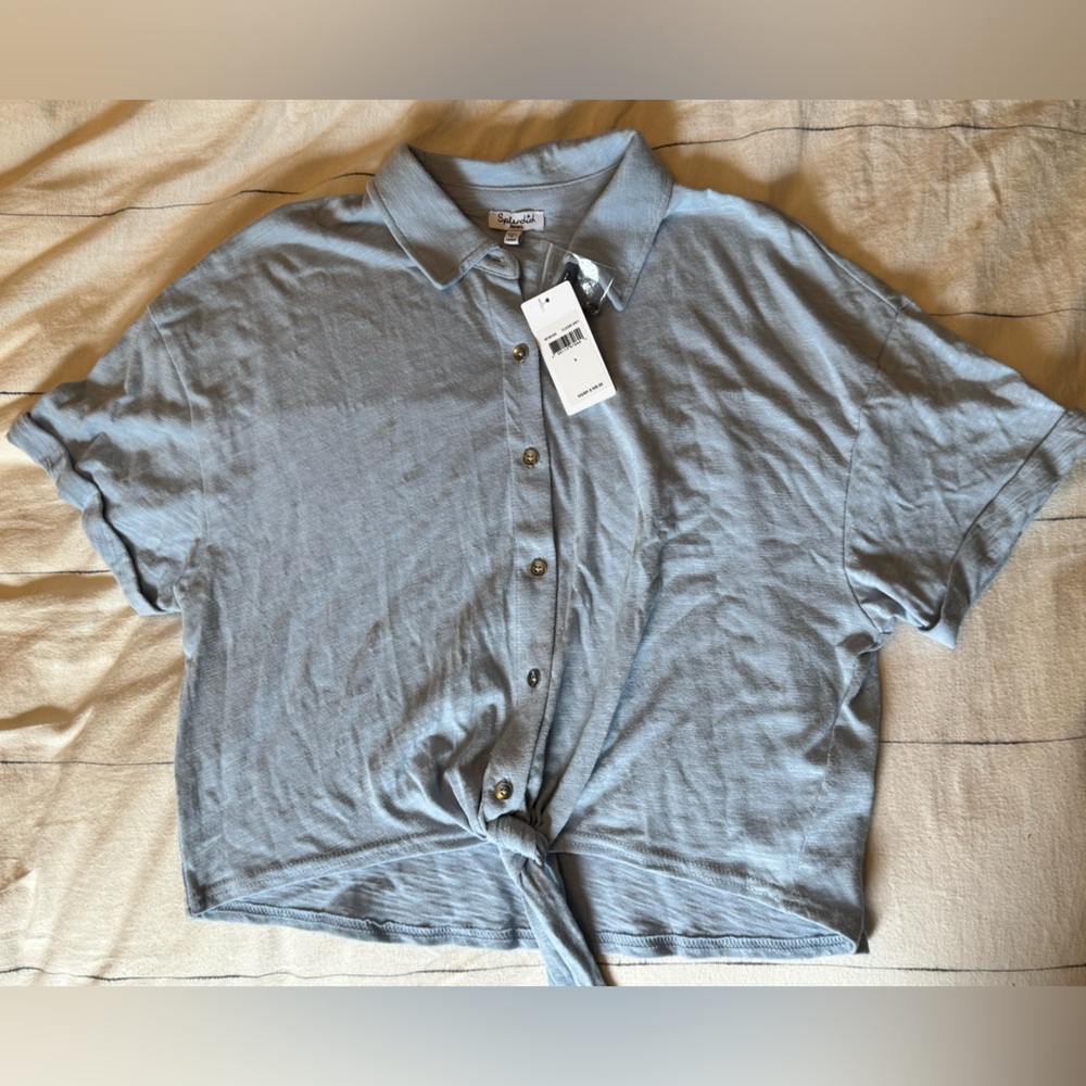 Splendid “Roma” Cropped Tie-Front Top - NWT